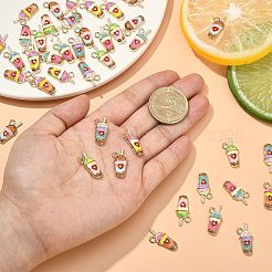 60Pcs 6 Colors Alloy Enamel Pendants&nbsp;ENAM-CJ0003-14