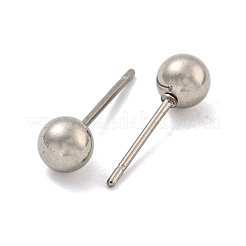 Tarnish Resistant 304 Stainless Steel with 201 Stainless Steel Smooth Round Ball Stud Earring Findings&nbsp;STAS-O004-08C-P