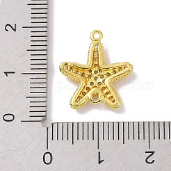 Real 18K Gold Plated Brass Micro Pave Cubic Zirconia Connector Charms&nbsp;KK-L209-047G-03