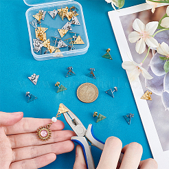 40Pcs 2 Colors 304 Stainless Steel Stud Earring Findings&nbsp;STAS-UN0059-83