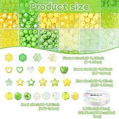 DIY Round Star Flower Acrylic Beads Bracelets Making Kits&nbsp;DIY-YW0009-95