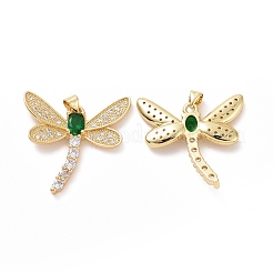 Brass Cubic Zirconia Pendants&nbsp;ZIRC-I062-16G