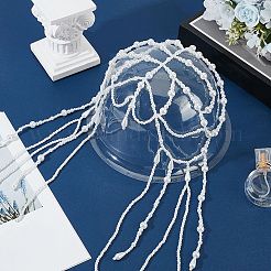 1Pc Plastic Beads Hair Chain Hat for Bridal&nbsp;OHAR-GF0001-52B
