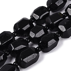 Natural Black Tourmaline Beads Strands&nbsp;G-N362-07A-01