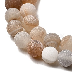 Natural Druzy Agate Beads Strands&nbsp;G-Z098-A01-8mm