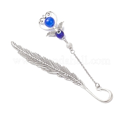 Tibetan Style Alloy Feather Bookmarks&nbsp;AJEW-JK00398