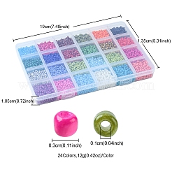 288G 24 Colors 8/0 Baking Paint K9 Glass Seed Beads&nbsp;SEED-FS0001-10