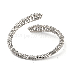 Hollow Snake Brass Micro Pave Cubic Zirconia Cuff Bangles&nbsp;BJEW-D039-05P