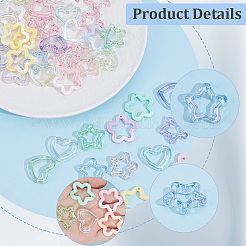 45Pcs 3 Styles Transparent Acrylic Pendants&nbsp;OACR-PA0002-16