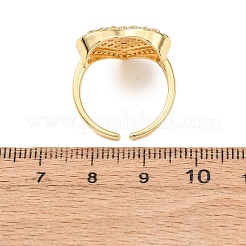 Brass Micro Pave Cubic Zirconia Cuff Open Rings&nbsp;RJEW-F204-07B-G01