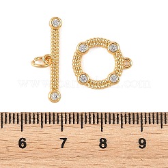 SHEGRACE Brass Micro Pave Clear Cubic Zirconia OT Toggle Claps&nbsp;XGRQ5K475-830G