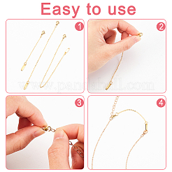 12Pcs 6 Style Brass & 304 Stainless Steel Cable Chains Extender&nbsp;FIND-DC0001-89