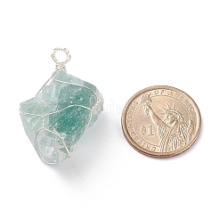 3Pcs 3 Styles Rough Raw Natural Rose Quartz & Quartz Crystal & Green Aventurine Big Pendants&nbsp;PALLOY-JF01391