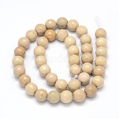 Natural Riverstone Round Bead Strands&nbsp;G-O094-10-6mm