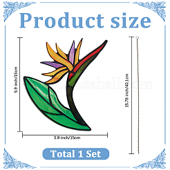 Bird of Paradise Flower Stained Acrylic Pendant Decoration&nbsp;HJEW-WH20003-24C