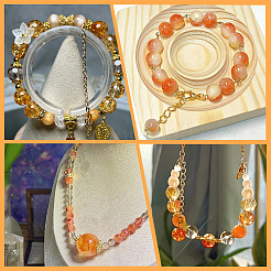 DIY Round Imitation Acrylic Pearl and Glass Beads Jewelry Making Finding Kits&nbsp;DIY-SP0002-78C