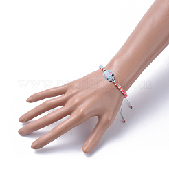 Adjustable Nylon Thread Braided Bead Bracelets&nbsp;BJEW-JB05192-M