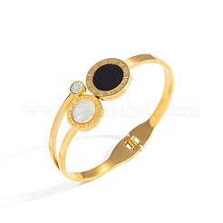 304 Stainless Steel Vintage Yin-yang Hinged Cuff Bangles&nbsp;MW0713