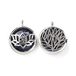 Natural Sodalite Locket Pendants&nbsp;G-G982-01P-12