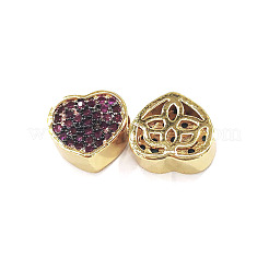 Brass Micro Pave Cubic Zirconia Beads&nbsp;ZIRC-G119-14-RS