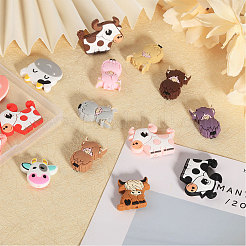 18Pcs 18 Styles Cow/Cattle Food Grade Silicone Focal Beads&nbsp;SIL-CA0002-86