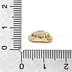 Brass Micro Pave Cubic Zirconia Spacer Bars&nbsp;KK-H089-21G