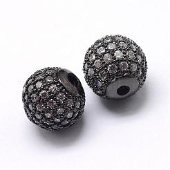 Rack Plating Brass Cubic Zirconia Beads&nbsp;ZIRC-S001-10mm-A04