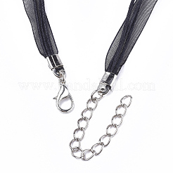 Waxed Cord and Organza Ribbon Necklace Making&nbsp;X-NCOR-T002-332