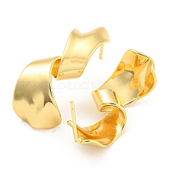 Rack Plating Brass Twist Stud Earrings&nbsp;EJEW-A028-29G