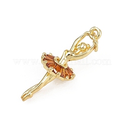 Brass Micro Pave Cubic Zirconia Pendants&nbsp;KK-D409-42G-C