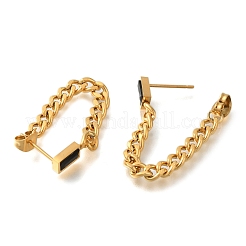 Ion Plating(IP) 304 Stainless Stell Studs Earring&nbsp;EJEW-H008-06G-01