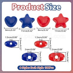400pcs 4 styles Opaque Acrylic Beads&nbsp;OACR-AR0001-30