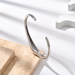 304 Stainless Steel Cuff Bangles for Women&nbsp;BJEW-B108-06P