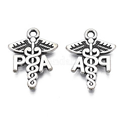 Tibetan Style Alloy PA Caduceus Medical Symbol Pendants&nbsp;TIBEP-N008-135