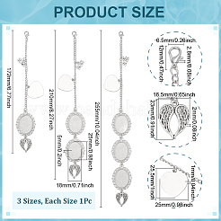 3Bags 3 Styles DIY Zinc Alloy Oval Pendant Decorations Making Kits&nbsp;AJEW-ME0001-30