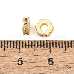 Brass Micro Pave Clear Cubic Zirconia European Beads&nbsp;KK-C142-11A-G