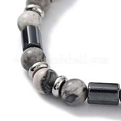 Synthetic Non-magnetic Hematite Faceted Column Beaded Bracelets&nbsp;BJEW-Q777-02