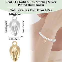 12Pcs 2 Colors Brass Charms&nbsp;KK-BBC0011-27