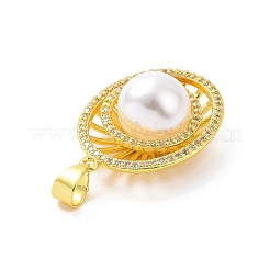 Eco-friendly Rack Plating Brass Micro Pave Cubic Zirconia Pendants&nbsp;KK-F843-15G