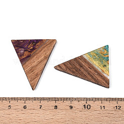 Opaque Resin & Walnut Wood Pendants&nbsp;RESI-T060-57M