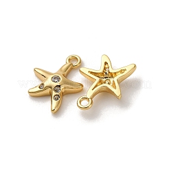 Brass Micro Pave Cubic Zirconia Charms&nbsp;KK-D388-02G-02