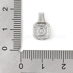 Brass Micro Pave Clear Cubic Zirconia Pendants&nbsp;KK-R219-35P