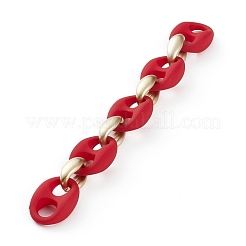 Handmade Spray Painted CCB Plastic & Rubberized Style Acrylic Coffee Bean Chains&nbsp;AJEW-JB00876-01