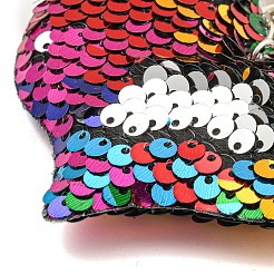 PVC Reflective Sequin Heart Pendant Keychain&nbsp;KEYC-L033-01P-04