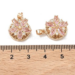 Brass Micro Pave Cubic Zirconia Rotatable Pendants&nbsp;KK-A287-03G
