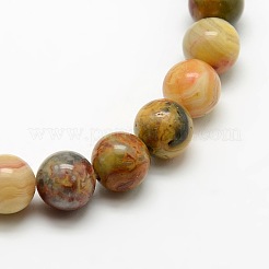 Round Natural Crazy Lace Agate Beads Strands&nbsp;X-G-P058C-01