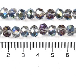 Half Rainbow Plated Faceted Rondelle Glass Beads Strands&nbsp;GLAA-A024E-HR01