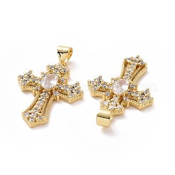 Brass Cubic Zirconia Pendants&nbsp;ZIRC-I062-31G