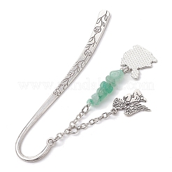 5Pcs 5 Styles Christmas House & Angel Alloy Pendant Bookmarks&nbsp;AJEW-JK00341