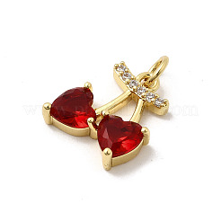 Brass Micro Pave Cubic Zirconia Pendants&nbsp;KK-K302-18G